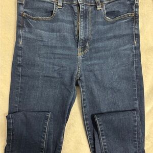 American Eagle Outfitters Men's Slim Straight Jeans in Medium Dark Blue